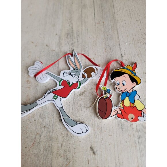 Vintage wooden bugs bunny Pinocchio ornament Xmas set - Picture 3 of 6